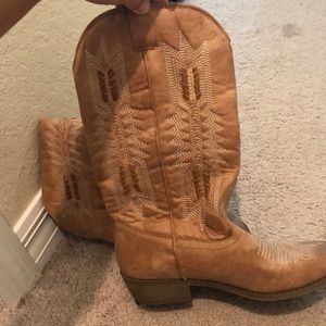 Brown cowboy boots